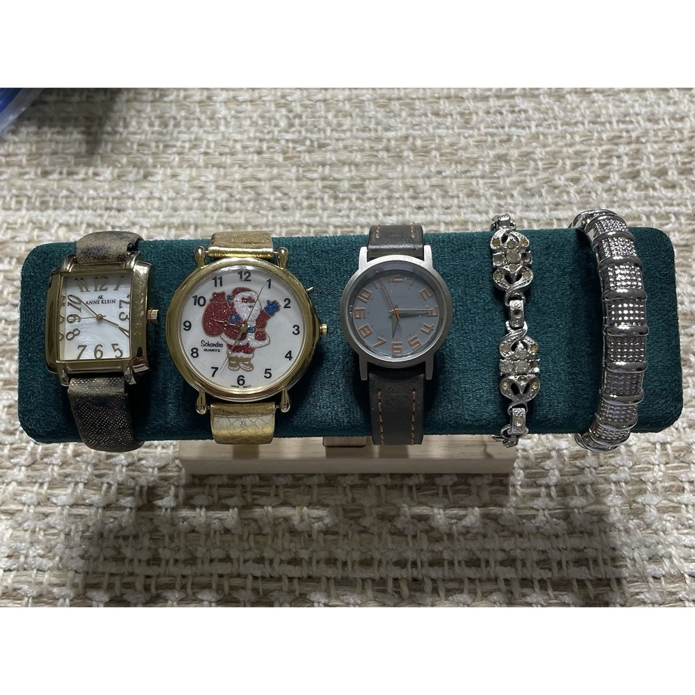 3 Women's Watches Anne Klein Tokyobay Santa + 2 Bracelets Jewelry Lot